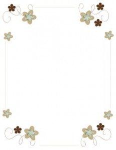 flowers border with flowers in shades of brown