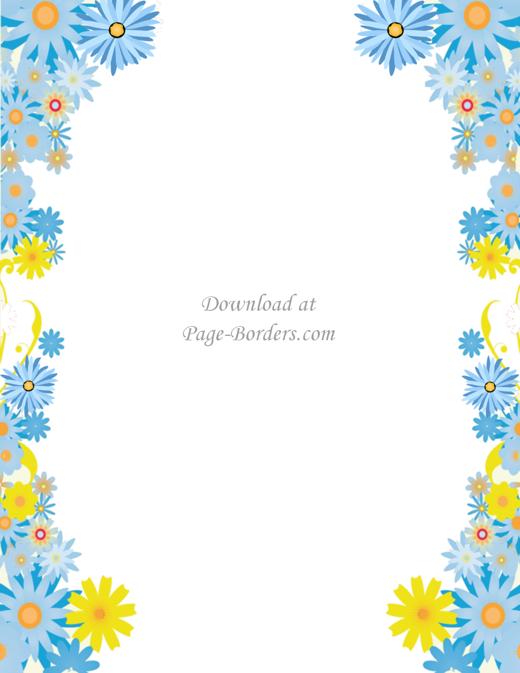 Free Printable Flower Border