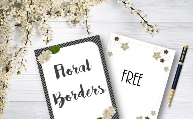 simple calligraphy flower border designs