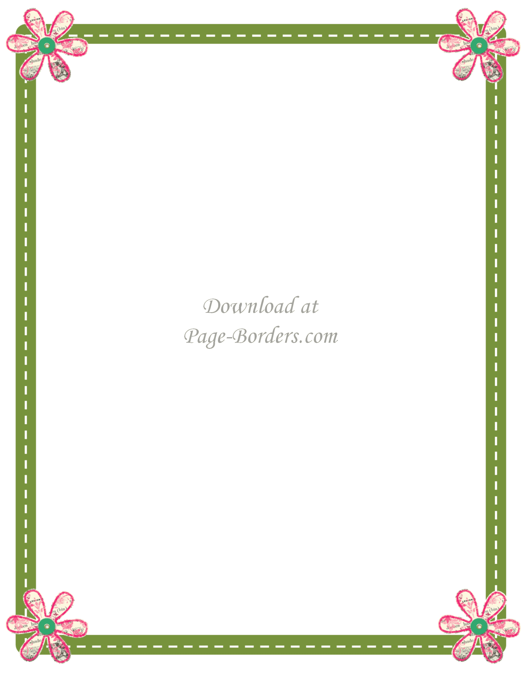 FREE! - Simple Flower Page Border, Page Borders, border 