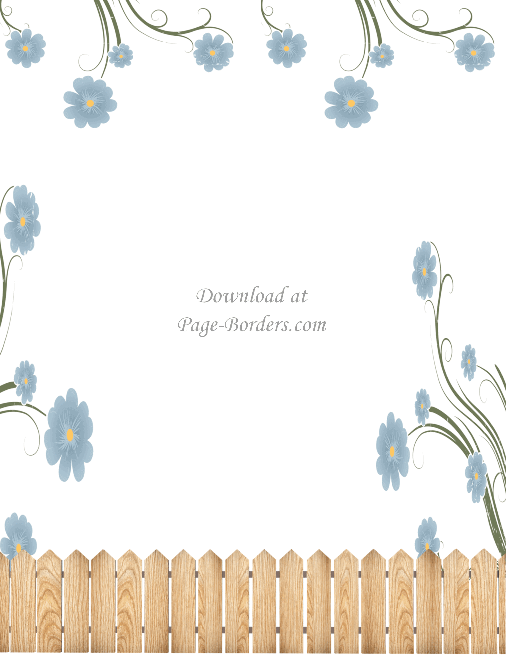 FREE! - Simple Flower Page Border, Page Borders