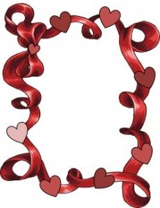 ribbon border with hearts