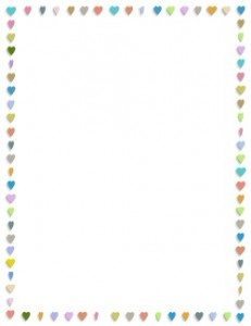 hearts border with small hearts in pastel colors