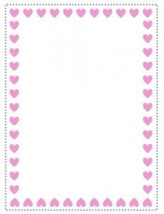 Heart border with pink hearts
