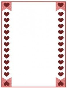 hearts border with red hearts