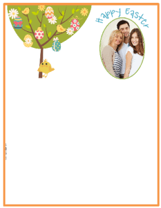 Add your own photo to the border to use for Easter cards or as letterhead during Easter