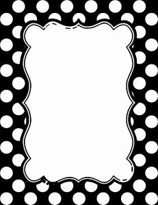 black and white polka dot border