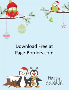 Christmas clip art with penguins and owls