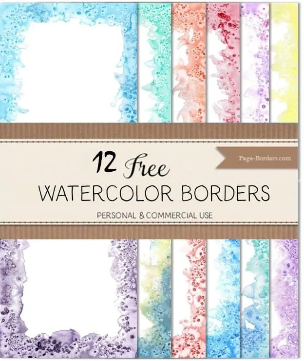 watercolor page borders