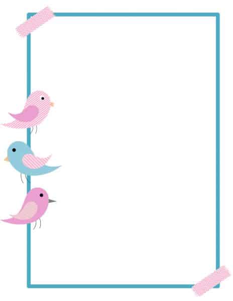 Free Printable Bird Border - Customize online then download