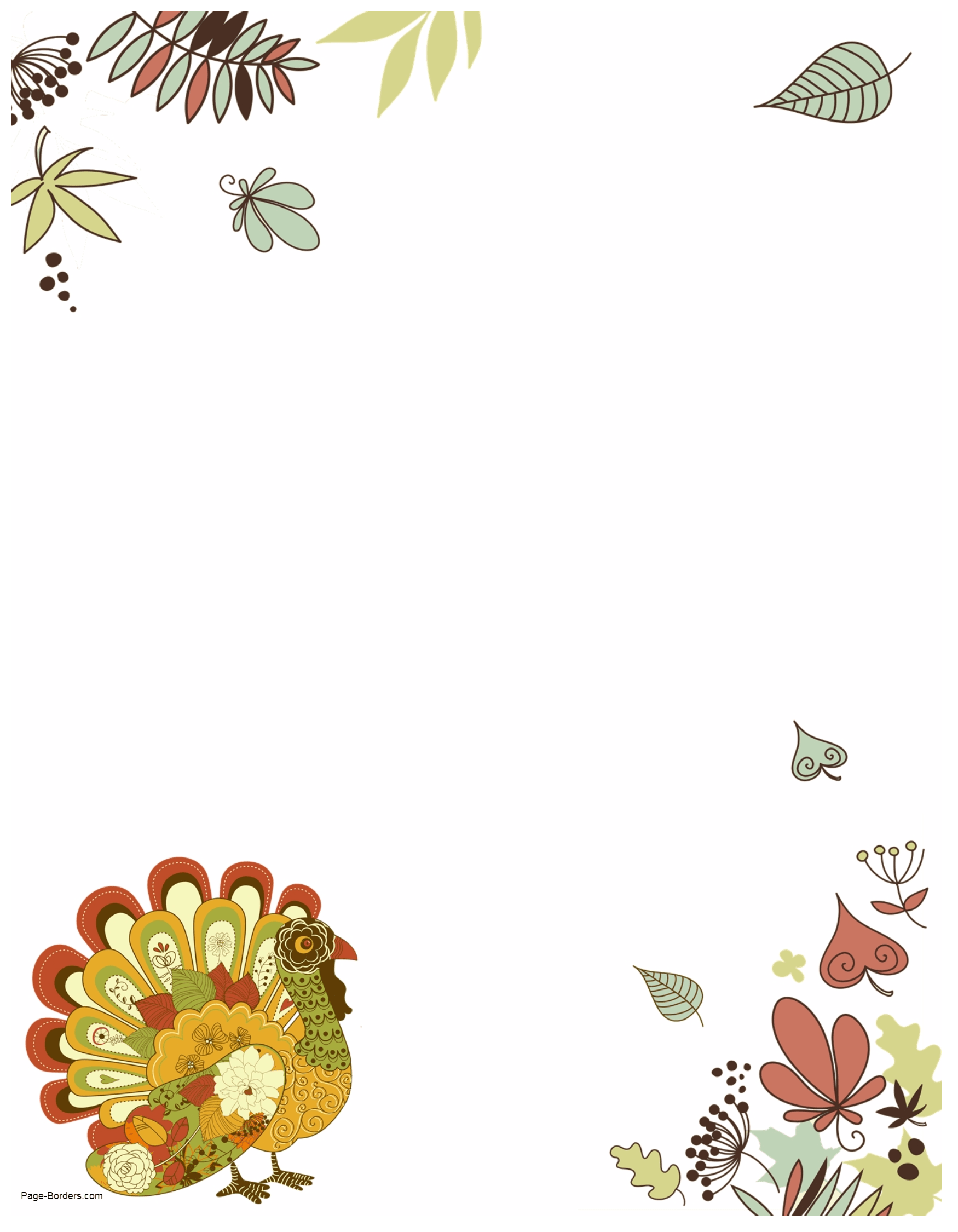 FREE Thanksgiving Border Printables Many Designs Available