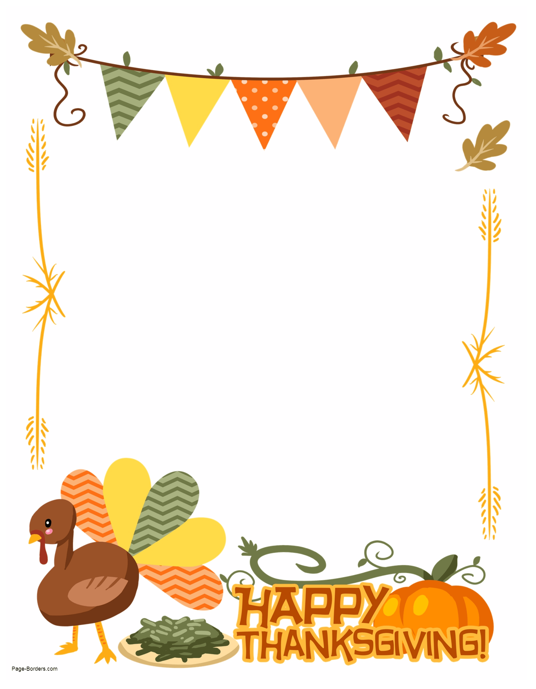 FREE Thanksgiving Border Printables Many Designs Available