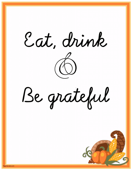 Printable Thanksgiving poster