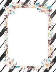 floral border with striped background