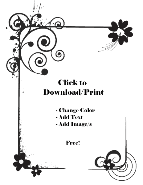 Free flower border template | Personal &amp; commercial use