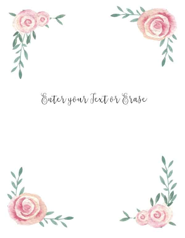 Free Watercolor Flower Border | Customize Online | Many Designs