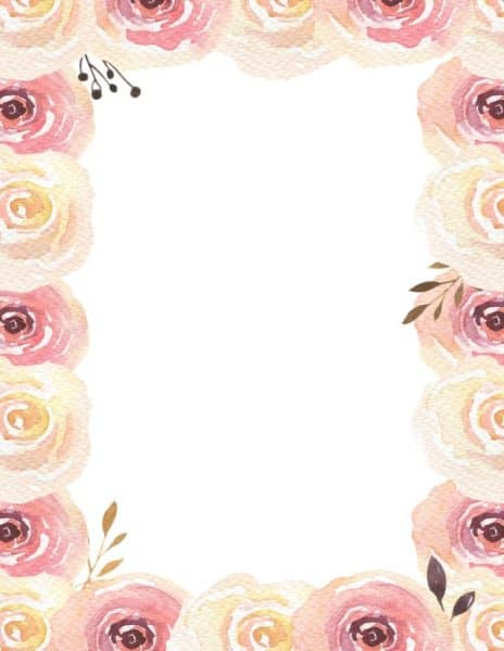 watercolor flower border