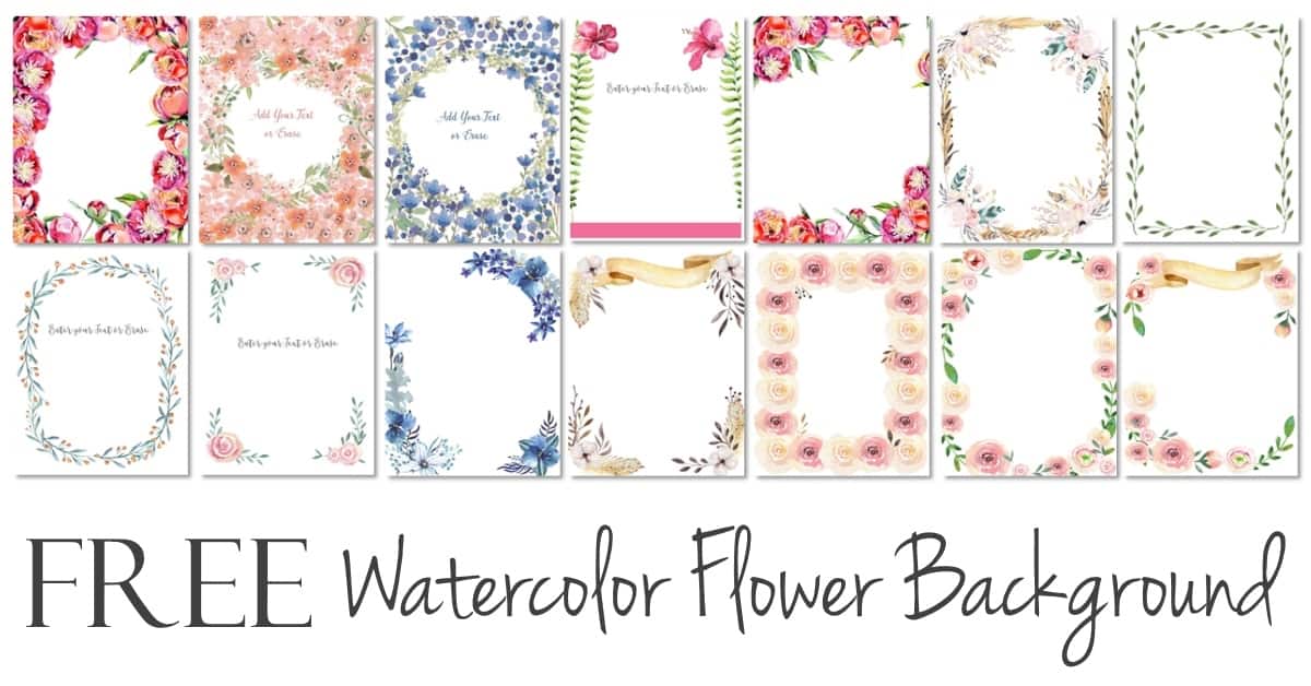 Free Watercolor Flower Border Customize Online Many Designs   Watercolor 